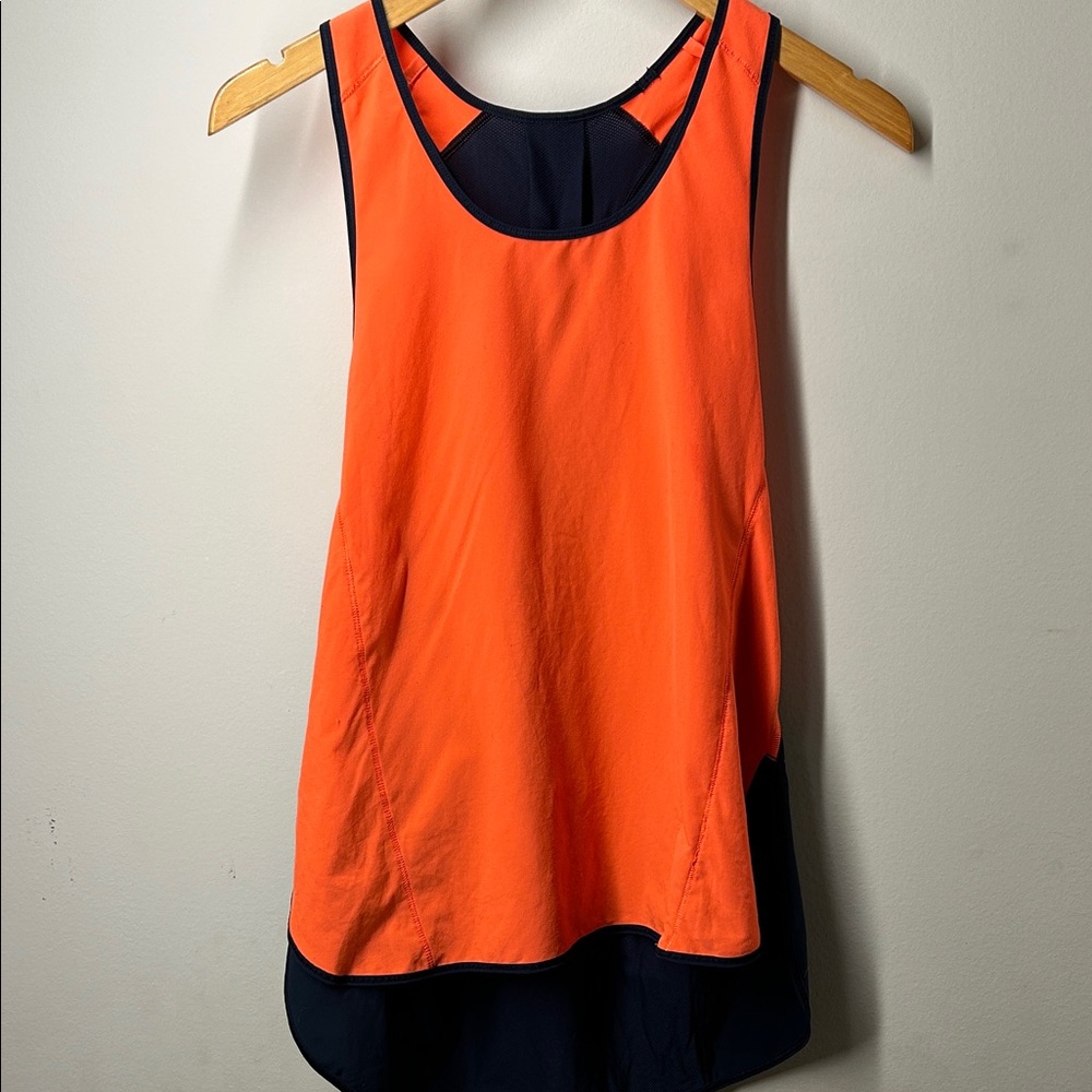 LULULEMON Pump It Up Singlet Tank Top Orange Navy Light Flare Inkwell Size 6